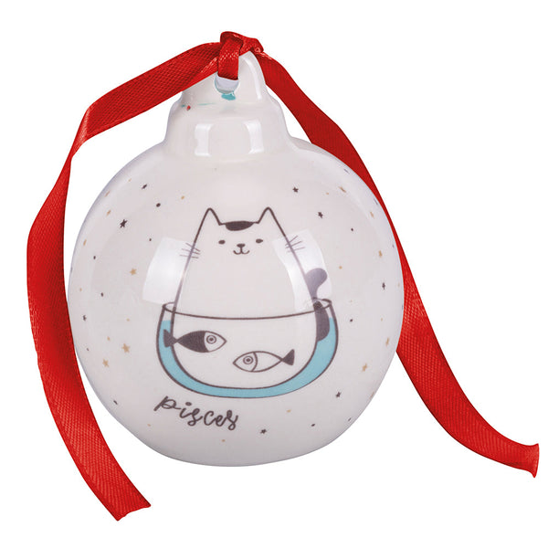 Ceramic Christmas Ball, Oroscocats Pisces