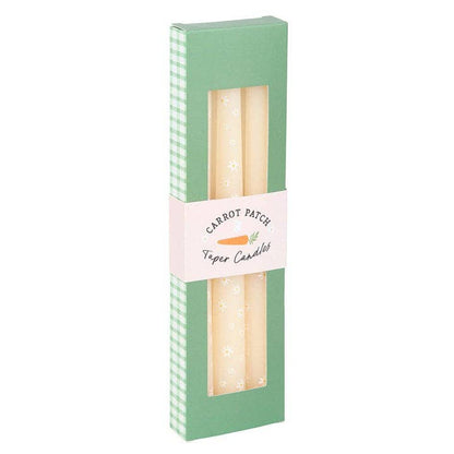 Set of 3 tapered candles Carrot Patch White Daisy
