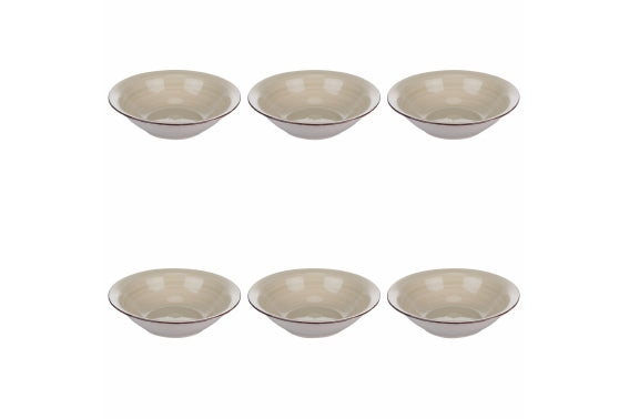 4 TONES SET 6PCS SAND SOUP PLATE - 5920541