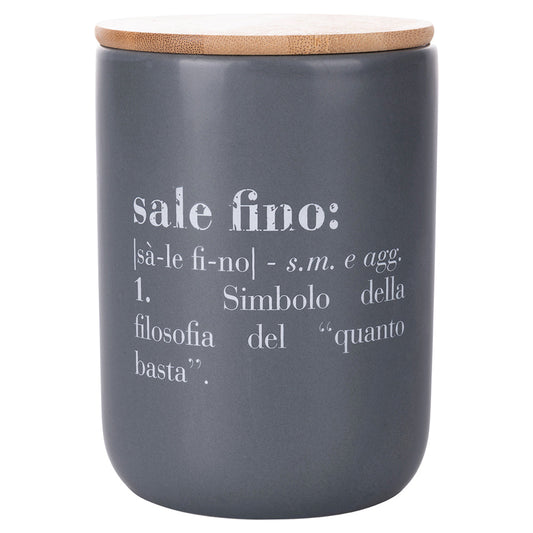 VICTIONARY FINE SALT JAR W BAMBOO LID - 5920857
