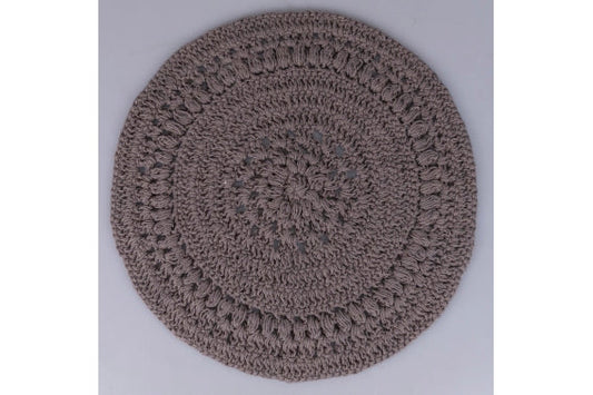 CROCHET PLACEMAT D 38CM DARK GRAY - 5921187