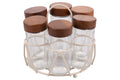 5 TONI SET 6 JARS 90ML GLASS/STAND SAND COLOR - 5921307