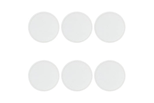 HORECA SET 6 WHITE LEATHER COASTERS D10CM - 5921713