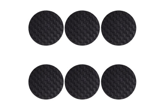 HORECA SET 6 BLACK WOVEN COASTERS D10CM - 5921715