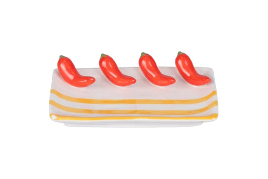 FRUIT LIFE SAUCER DECOR. 15X8,5CM CHILI - 5921858