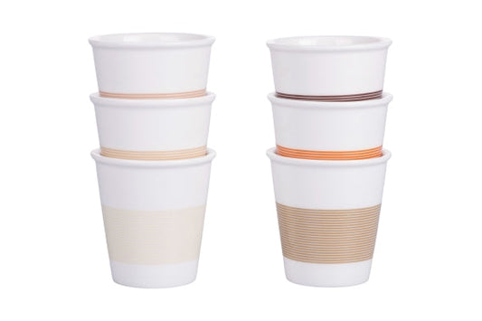 DAILY SET 6 PORCELAIN CUPS 60ML CHOCOLATE - 5922625