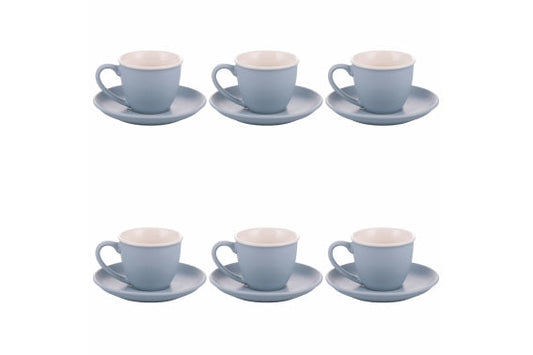 FORMA SET6 CUPS 100ML W/ SAUCER CRISTALLO DI LUNA - 5923503