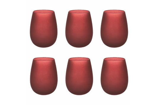 HAPPY HOUR SET6 GLASSES 600ML FROSTED BURGUNDY - 5923512