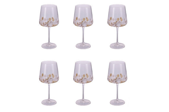 LILIA GOLD SET OF 6 RED WINE GOBLETS 630ML - 5925105