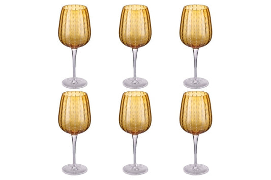 SHIRAZ SET OF 6 GOBLETS 500ML AMBER - 5925111
