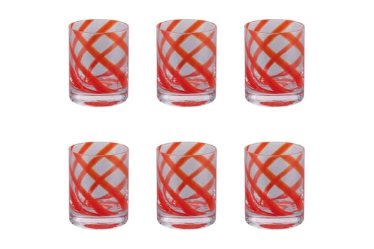 VERTIGO SET OF 6 RED WATER GLASSES 340ML -  5925974