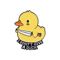 Ansteckpin gelbe Ente „I don't give a Duck“ – mit Messer