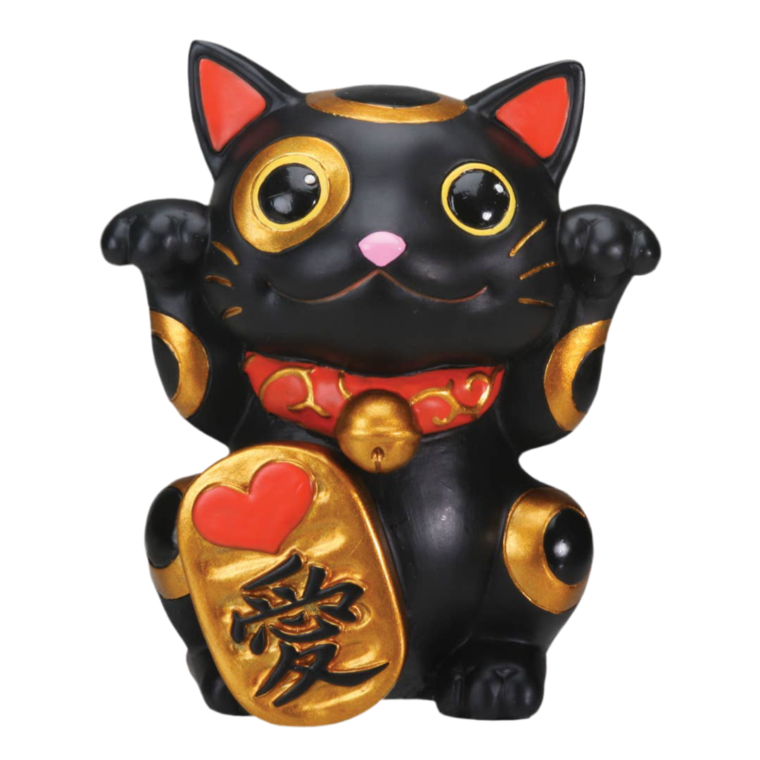 Black Lucky Cat Figurine