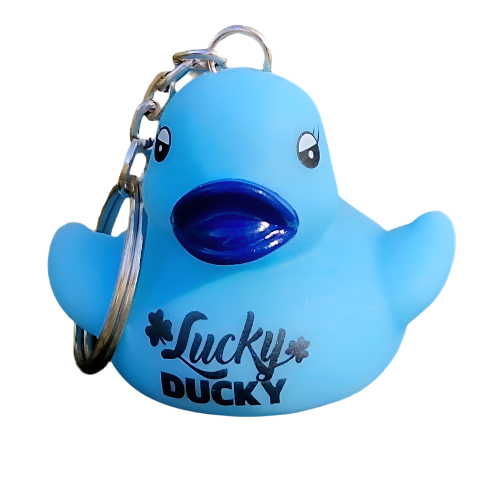 Lucky Ducky Blue Duck Keychain