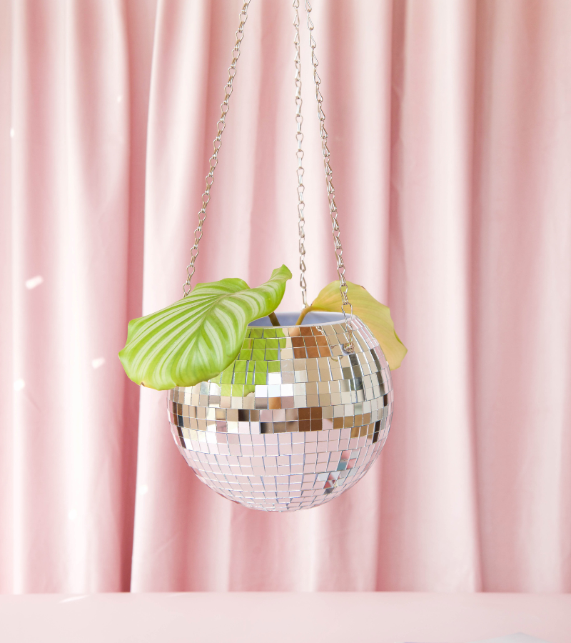 Disco ball plant pot