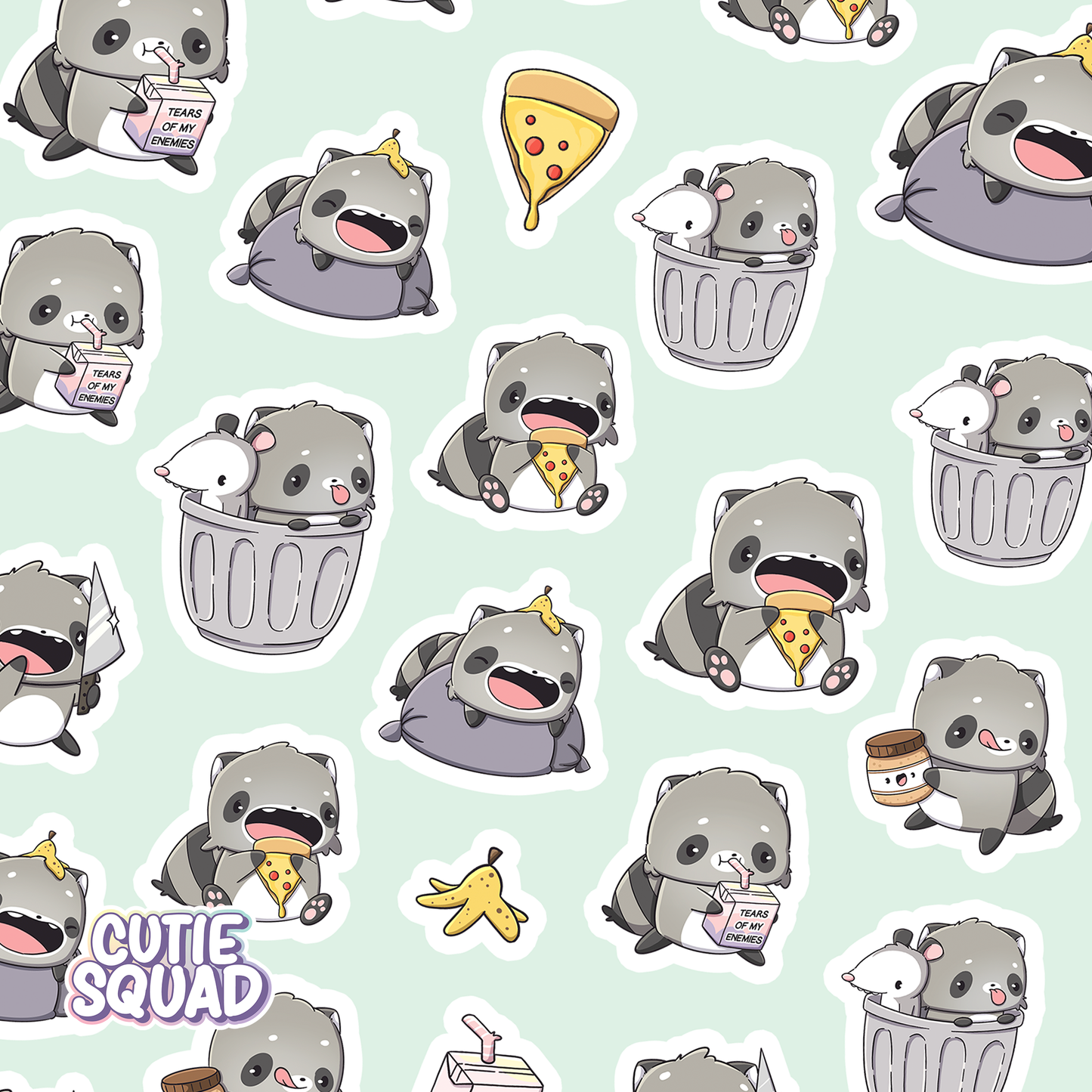Whimsical Raccoons | Sticker Sheet