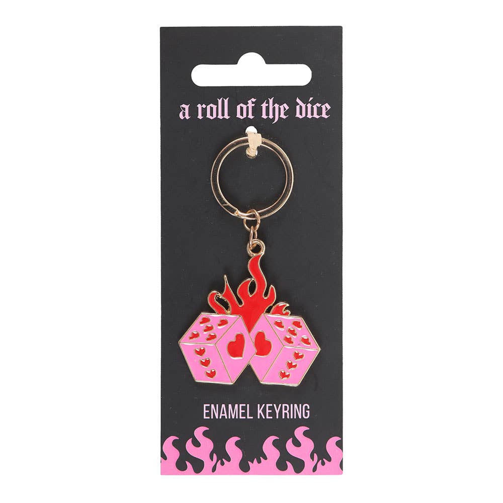 Flame Dice Keychain