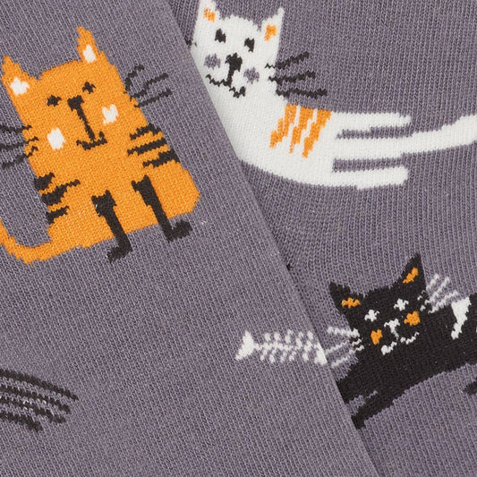 Durable and fun cotton socks for boys with cat patterns