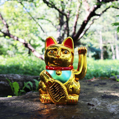 Maneki-neko gelukskat, 15 cm, goud