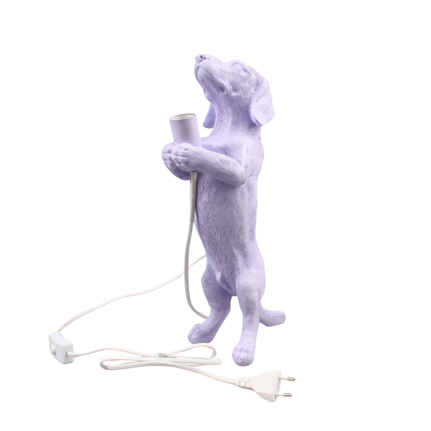 Table Lamp - Dachshund Lamp - Polyresin - Lilac - E14 - 10x15x38cm