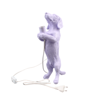 Table Lamp - Dachshund Lamp - Polyresin - Lilac - E14 - 10x15x38cm