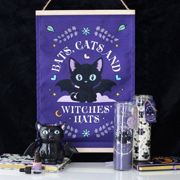 De moustaches et d'ailes Bougie en tube de lavande Bat Cat