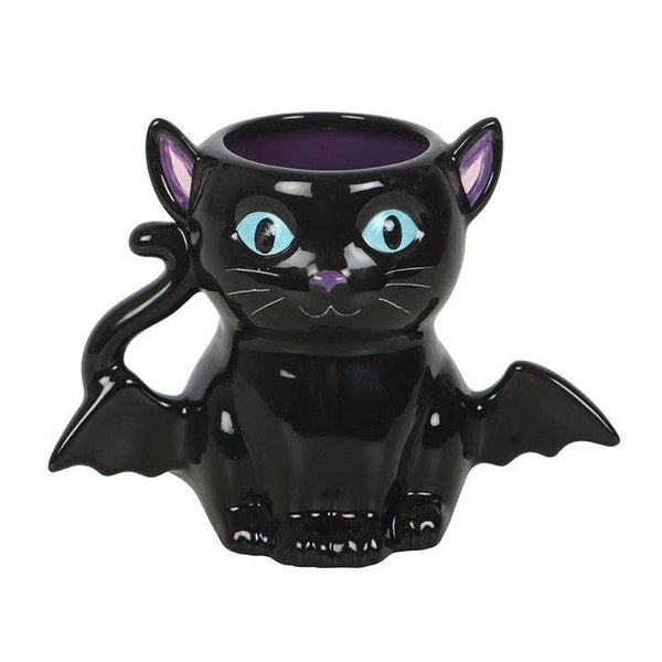 Mok met 3D-kat en vleermuis