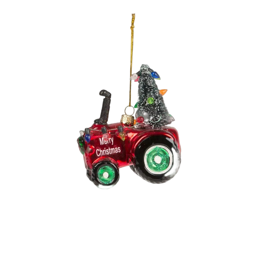 Festive Tractor Christmas Bauble