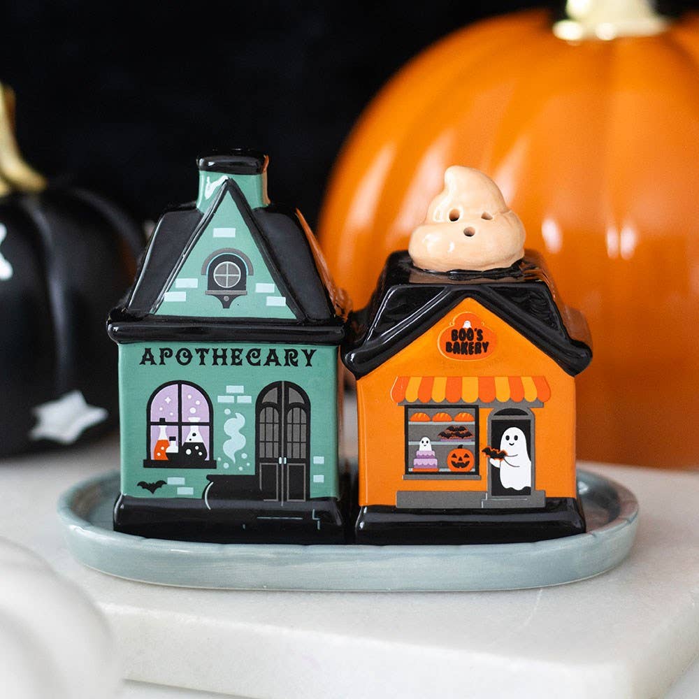 Salière et poivrière Maison d'Halloween « Spooky Street »