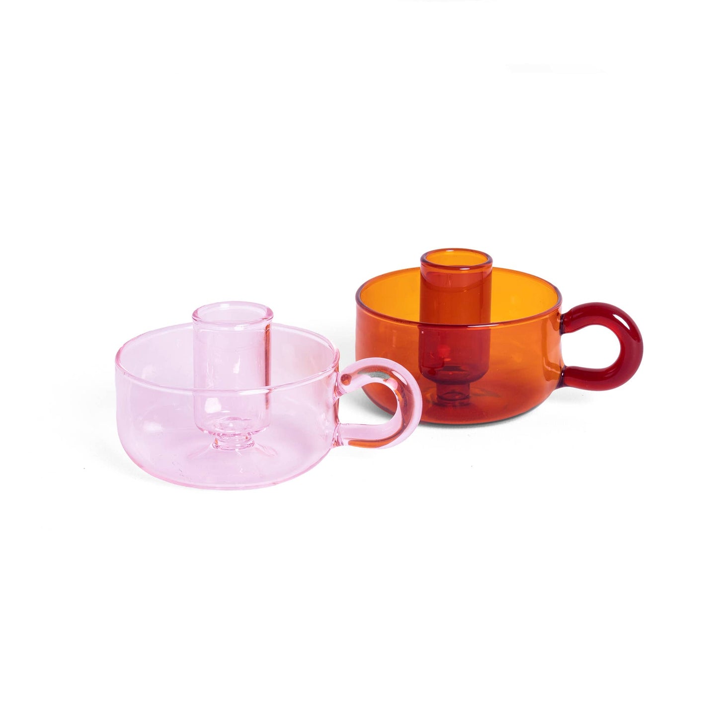 Bougeoir Classique en Cristal Ambre Helio Ferretti Vue 4