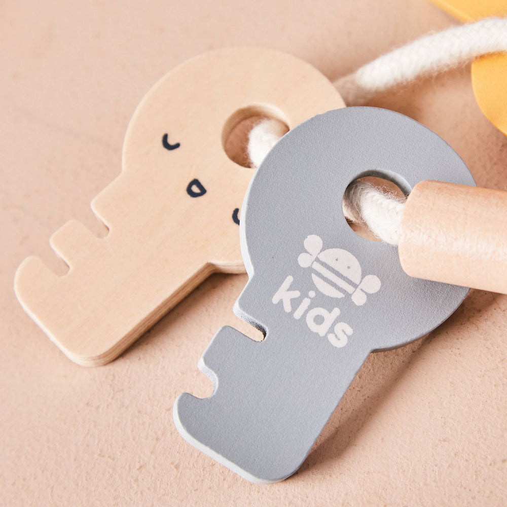 Article Enfant Ensemble de Jouets Téléphone et Clés en Bois