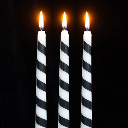 Black striped Creepmas candles