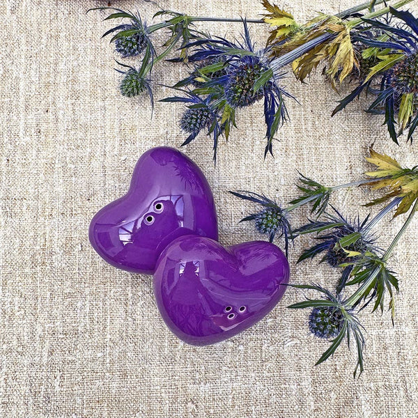 Salière et poivrière Cœur violet – vue 2
