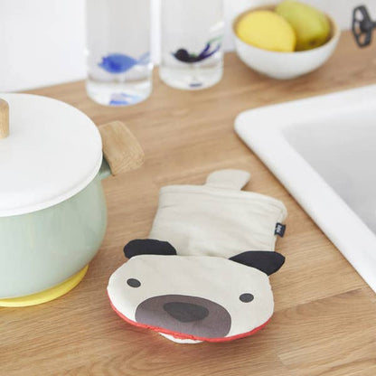 Oven glove, Woof! , beige, polyester/silicone