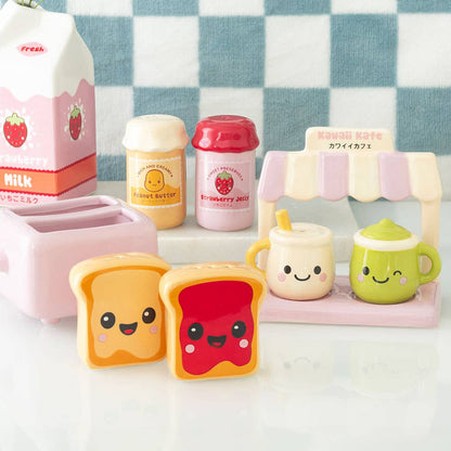 Sel et poivre Toasts kawaii avec support grille-pain