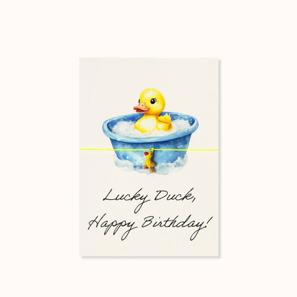 Carte-bracelet Lucky Duck, joyeux anniversaire !