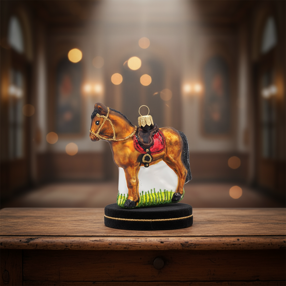 Boule de Noël Cheval avec Selle