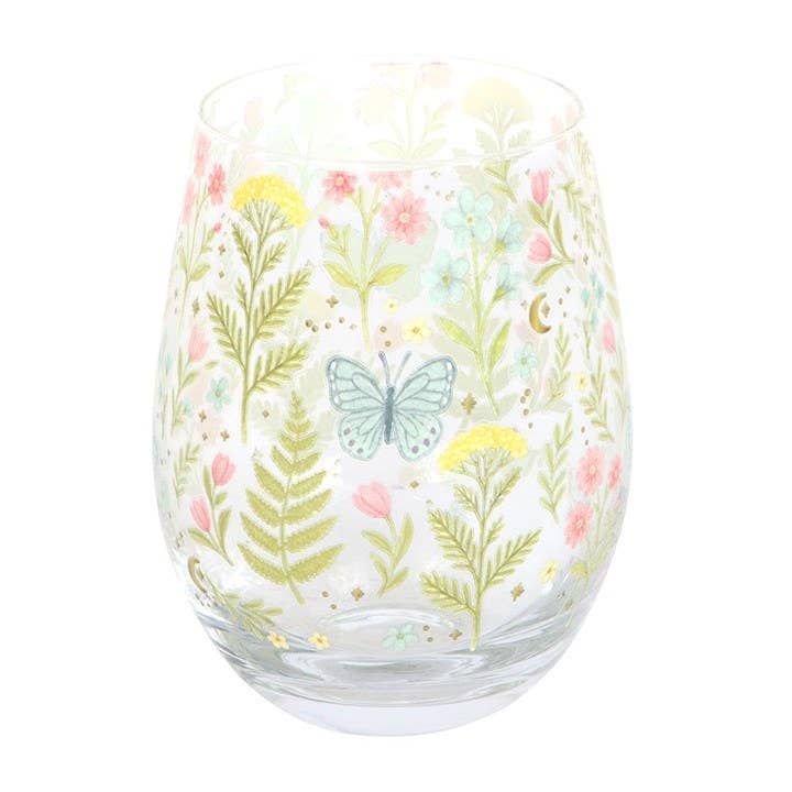 Verre sans pied à motif floral Luna Bloom