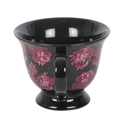 Tasse à thé à imprimé floral romance sombre