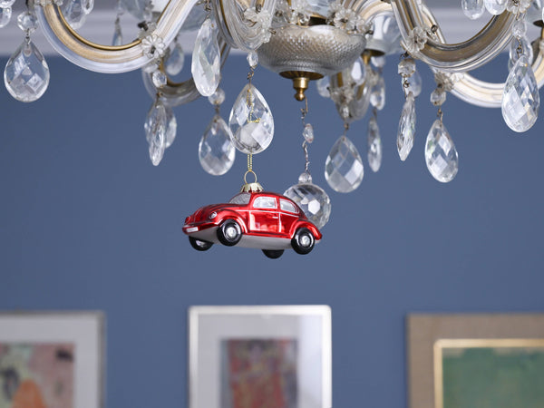 Rode VW Kever kerstdecoratie