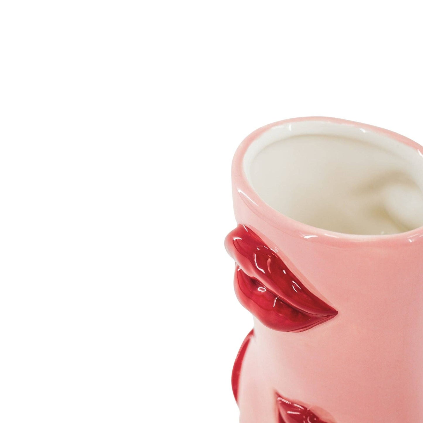 Boot Vase with Lips - Pink/Red