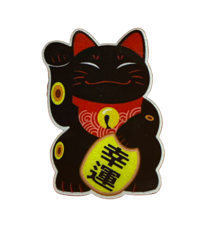 Black Lucky Cat Sticker