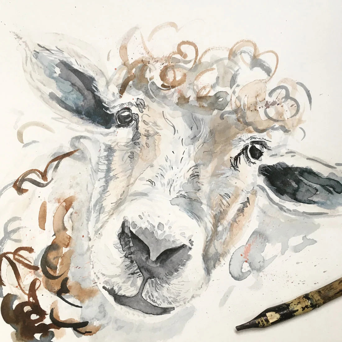 Watercolor Sheep Greeting Card