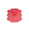Vase Ondulations Rouge Moyen Peint à la Main