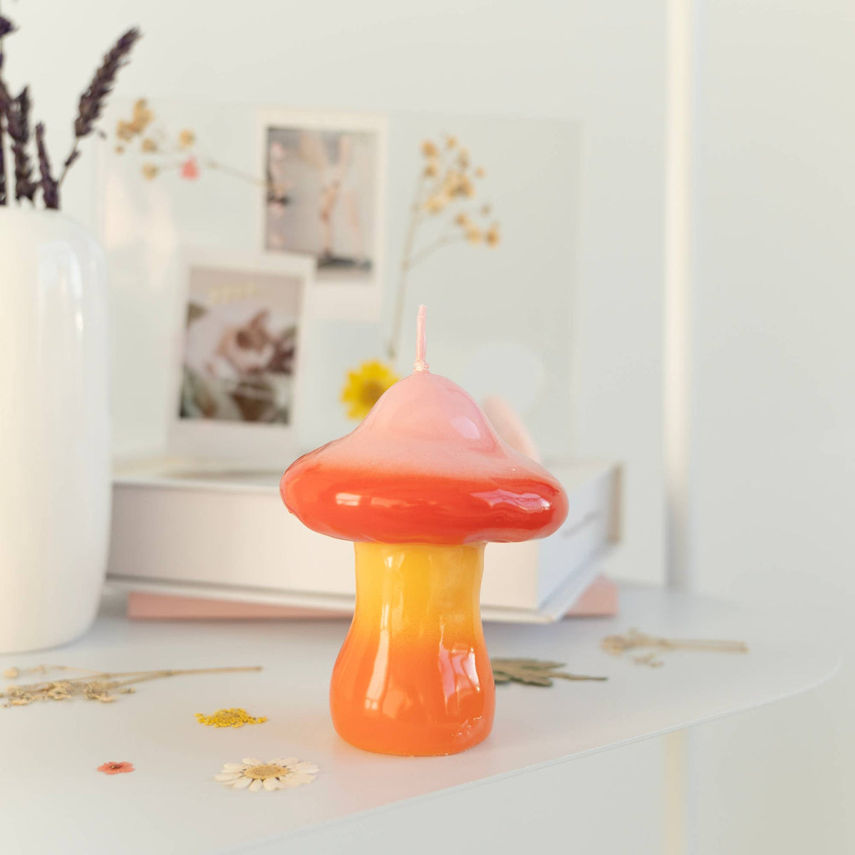 Petite Bougie Champignon Coucher de Soleil