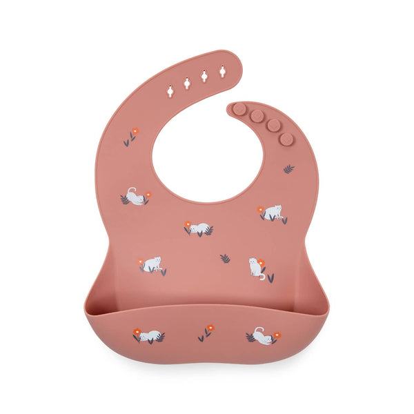 Bavoir en silicone Shayan Chats - Terracotta