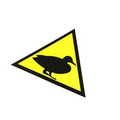 Autocollant Attention Canard