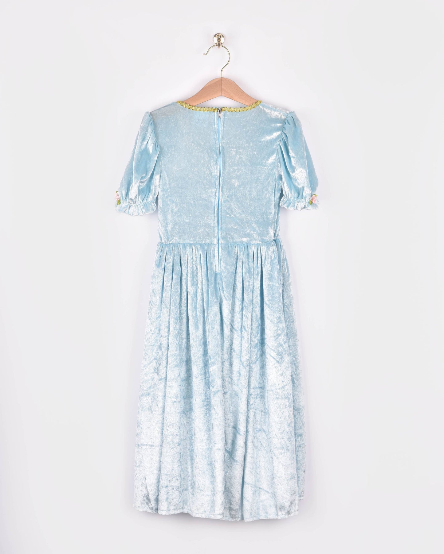 Robe de princesse en velours bleu clair 110-116 cm 4-6 ans