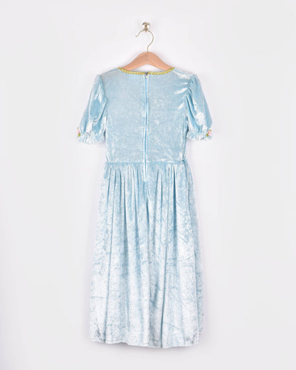 Robe de princesse en velours bleu clair 110-116 cm 4-6 ans