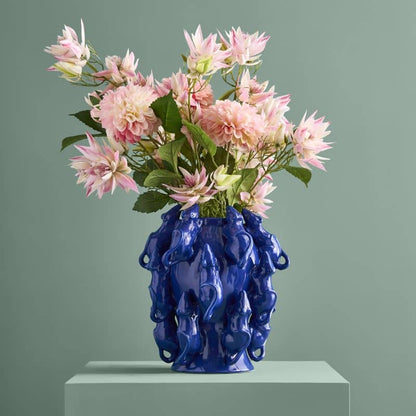 Vase M. Mäuschen, grès bleu cobalt, 23 x 23 x 26 cm